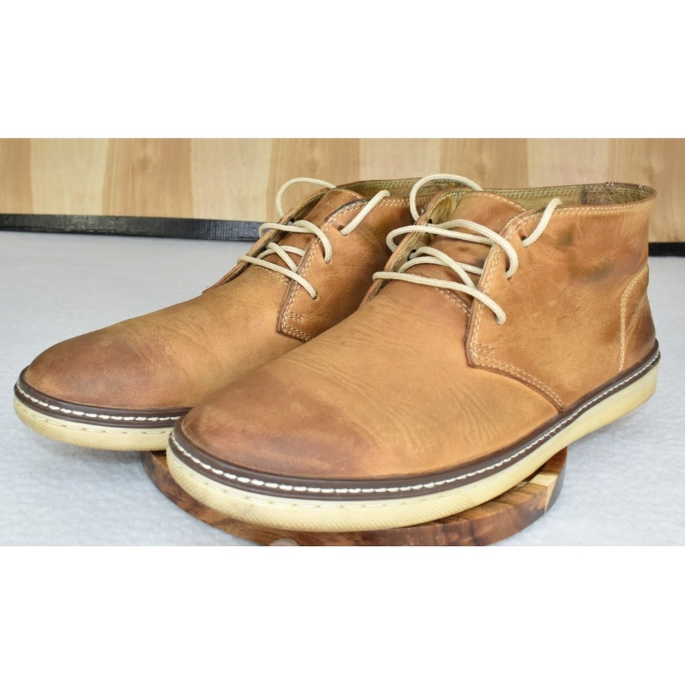 Johnston & Murphy Men Chukka Boots 10.5 M Sheepskin Leather Brown Shoes